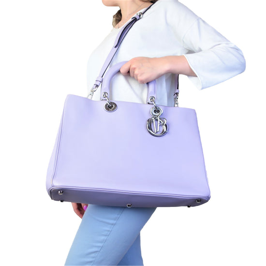 Dior Christian Dior Limited Edition Large Lilac Diorissimo Shoulder Bag LVBagaholic