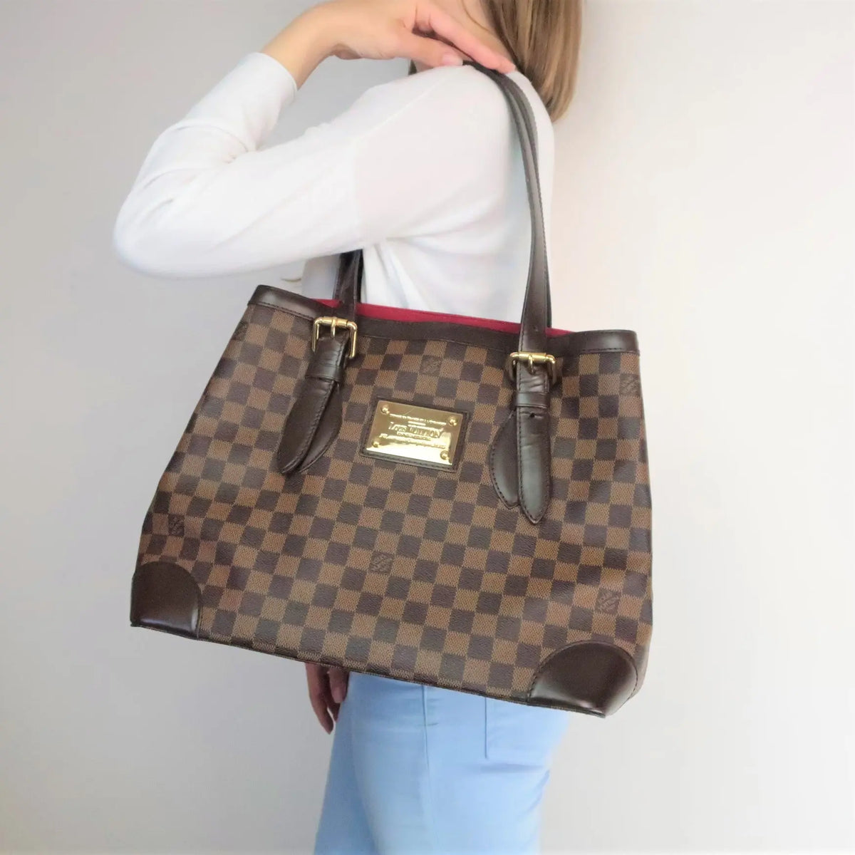 LOUIS VUITTON Damier Ebene Hampstead PM Shoulder Bag-US