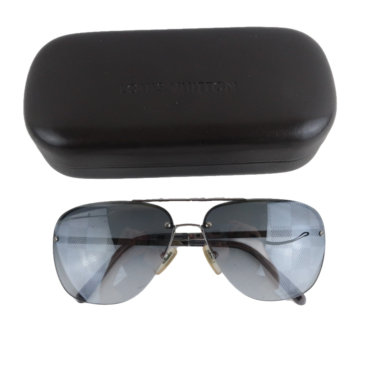 Louis Vuitton Grey Socoa Damier Aviators Sunglasses Sunglasses