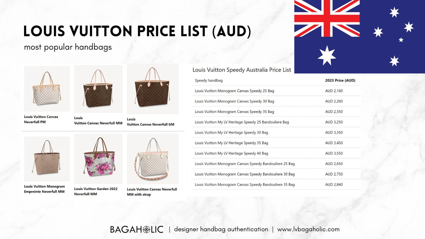 Louis Australia Price List & Reference (2023) – Bagaholic