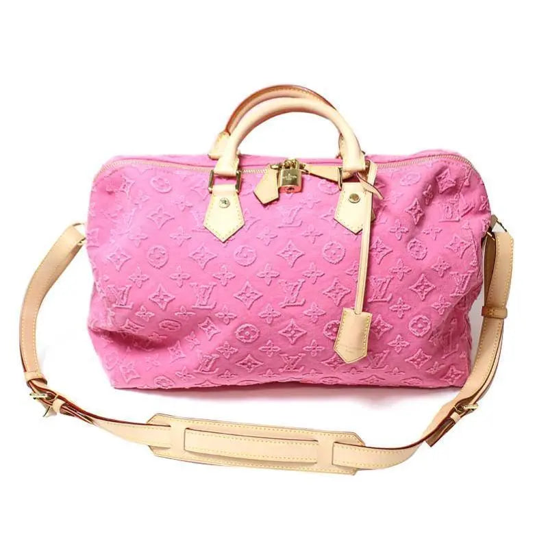 Speedy bandoulière cloth handbag Louis Vuitton Pink in Cloth - 31706008