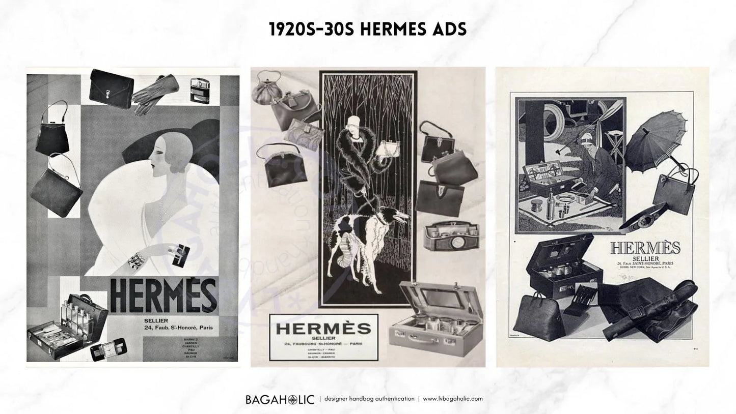 1949 Mid-Century French Hermes Handbag Advertisement Print, Matted