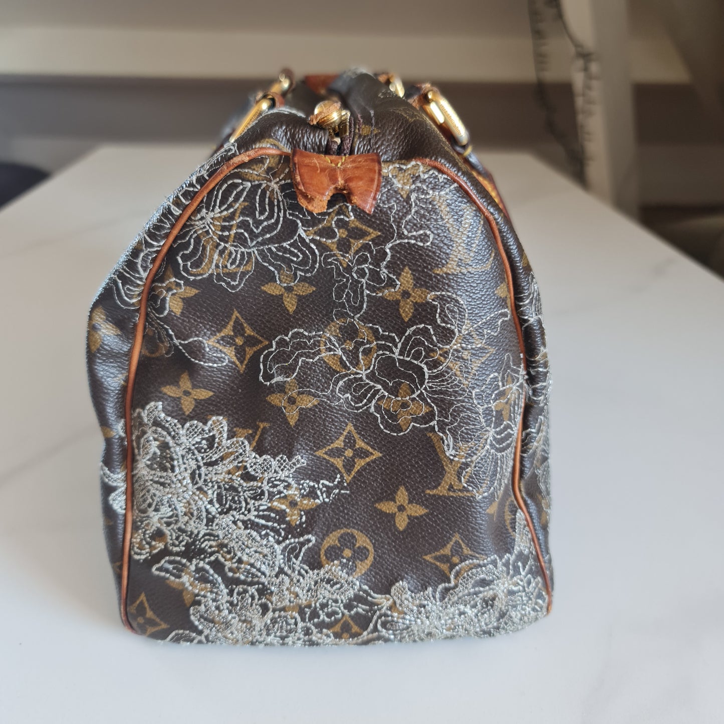 Louis Vuitton Dentelle Silver Speedy Bag