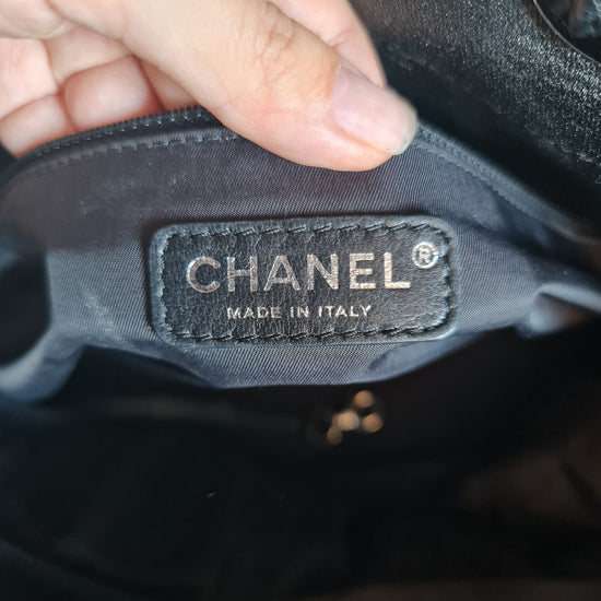 Chanel Black Patent Leather Biarritz Tote Sac