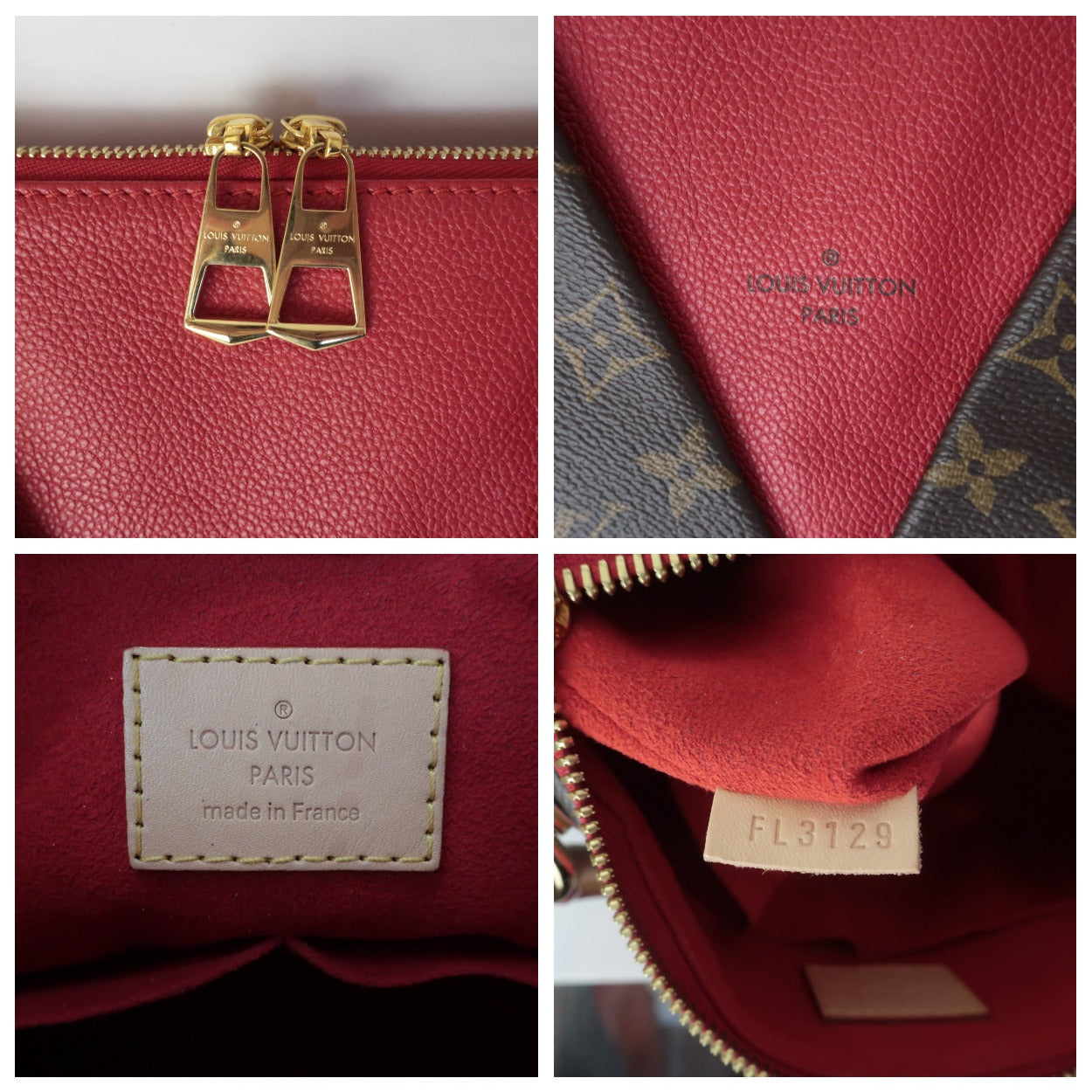 Louis Vuitton Red/Monogram Canvas V Tote BB Bag