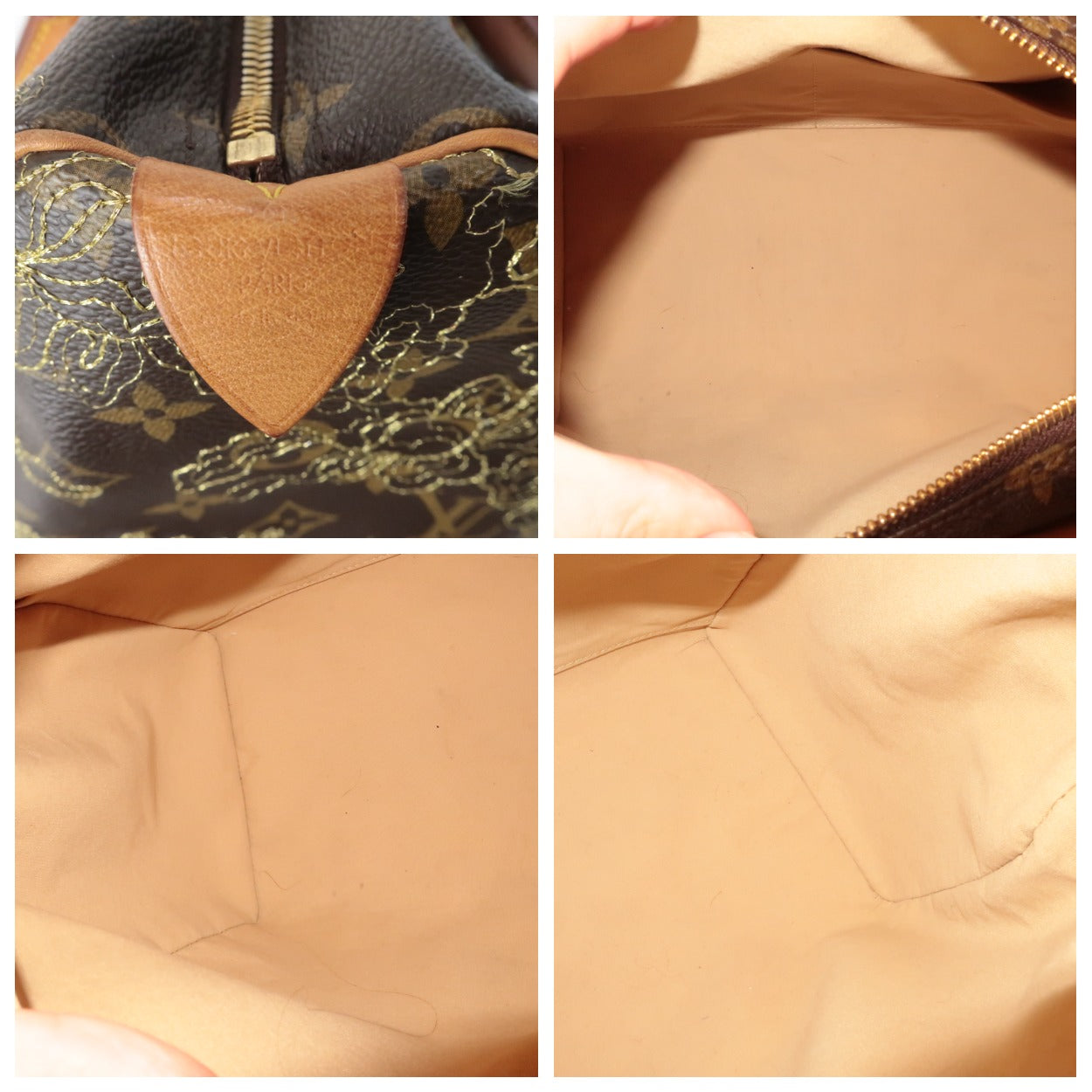 Louis Vuitton Gold Speedy Dentelle Bag + charm!