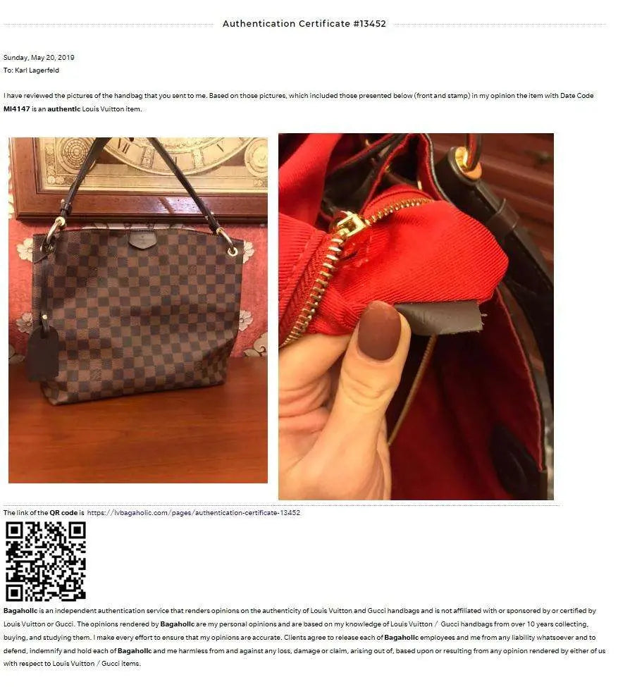 Bagaholic Authentication of a Louis Vuitton / Dior / Gucci item (with Certificate and Detailed Explanation) LVBagaholic
