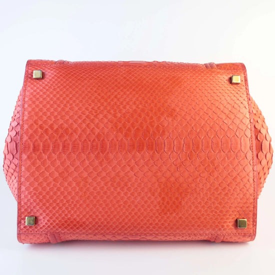 Celine Celine Orange Python Medium Phantom Luggage Tote Bag LVBagaholic