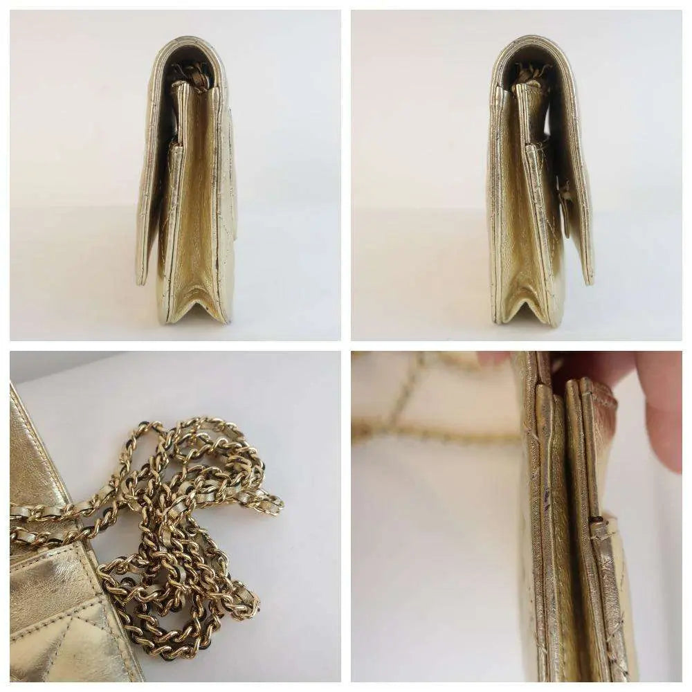 Chanel Aged Calfskin Metallic Gold 2.55 Wallet On Chain (WOC