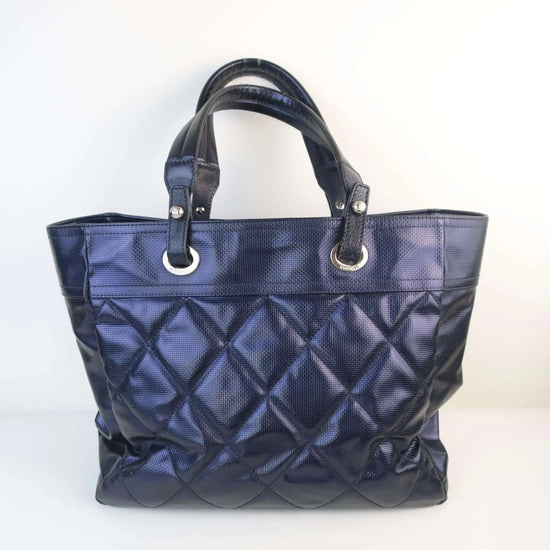 Load image into Gallery viewer, Chanel Chanel Blue Canvas Biarritz Tote Bag LVBagaholic
