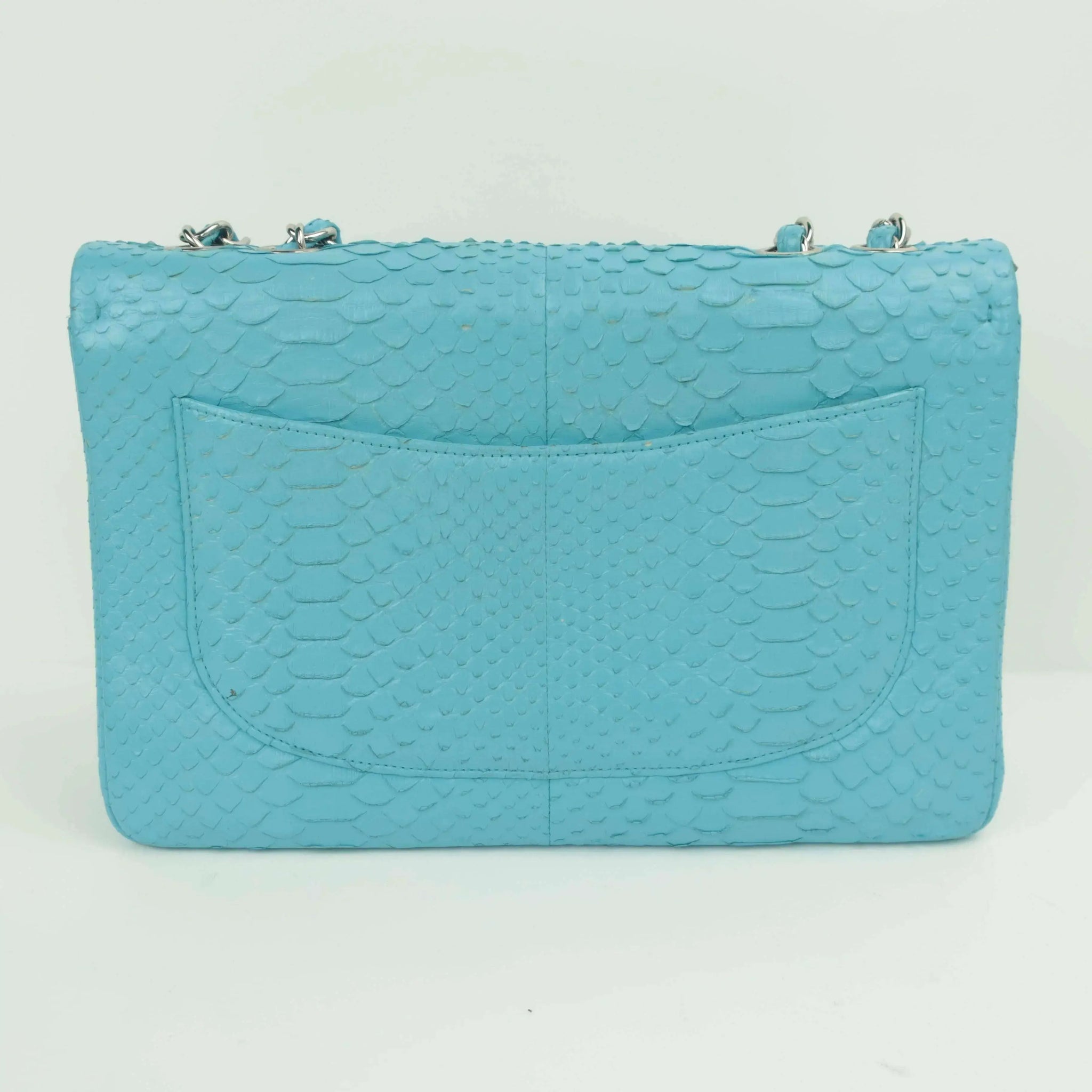 Chanel Blue Flap Jumbo Python Bag – Bagaholic