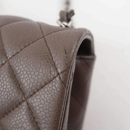 Load image into Gallery viewer, Chanel Chanel Brown Quilted Caviar Leather Classic Square Mini Flap Bag LVBagaholic
