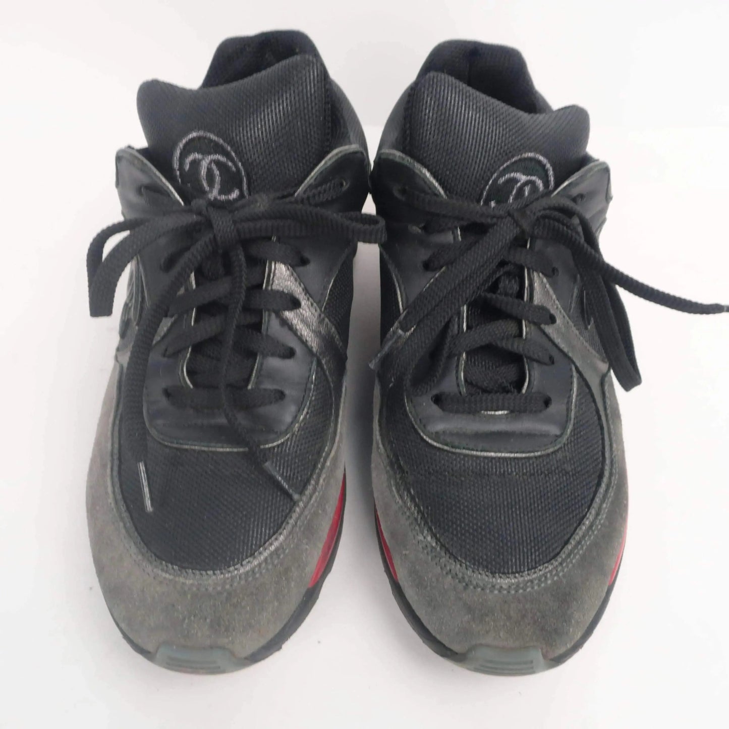 Chanel Chanel CC Logo Lace Up Sneakers LVBagaholic