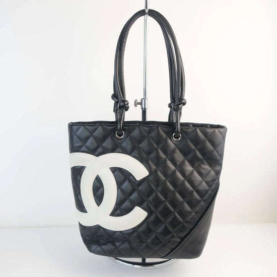 Chanel Chanel Cambon Quilted Black and White Small Tote Bag LVBagaholic