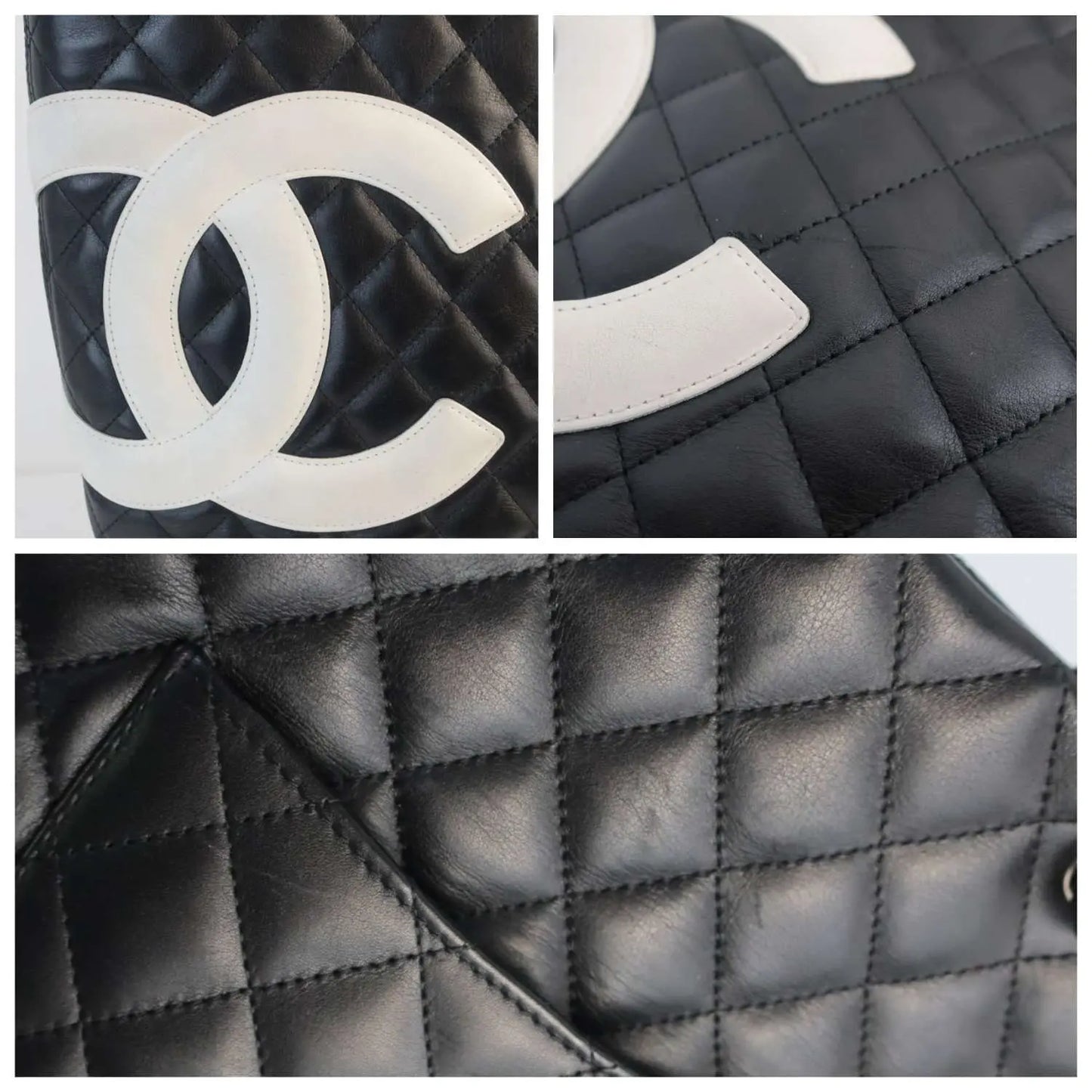 Cargar imagen en el visor de la galería, Chanel Chanel Cambon Quilted Black and White Small Tote Bag LVBagaholic
