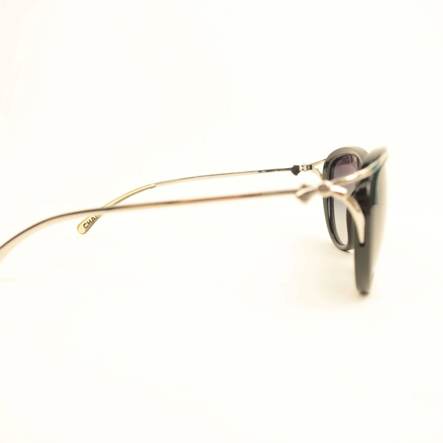 Chanel Chanel Cat Eye Bow Sunglasses Black LVBagaholic