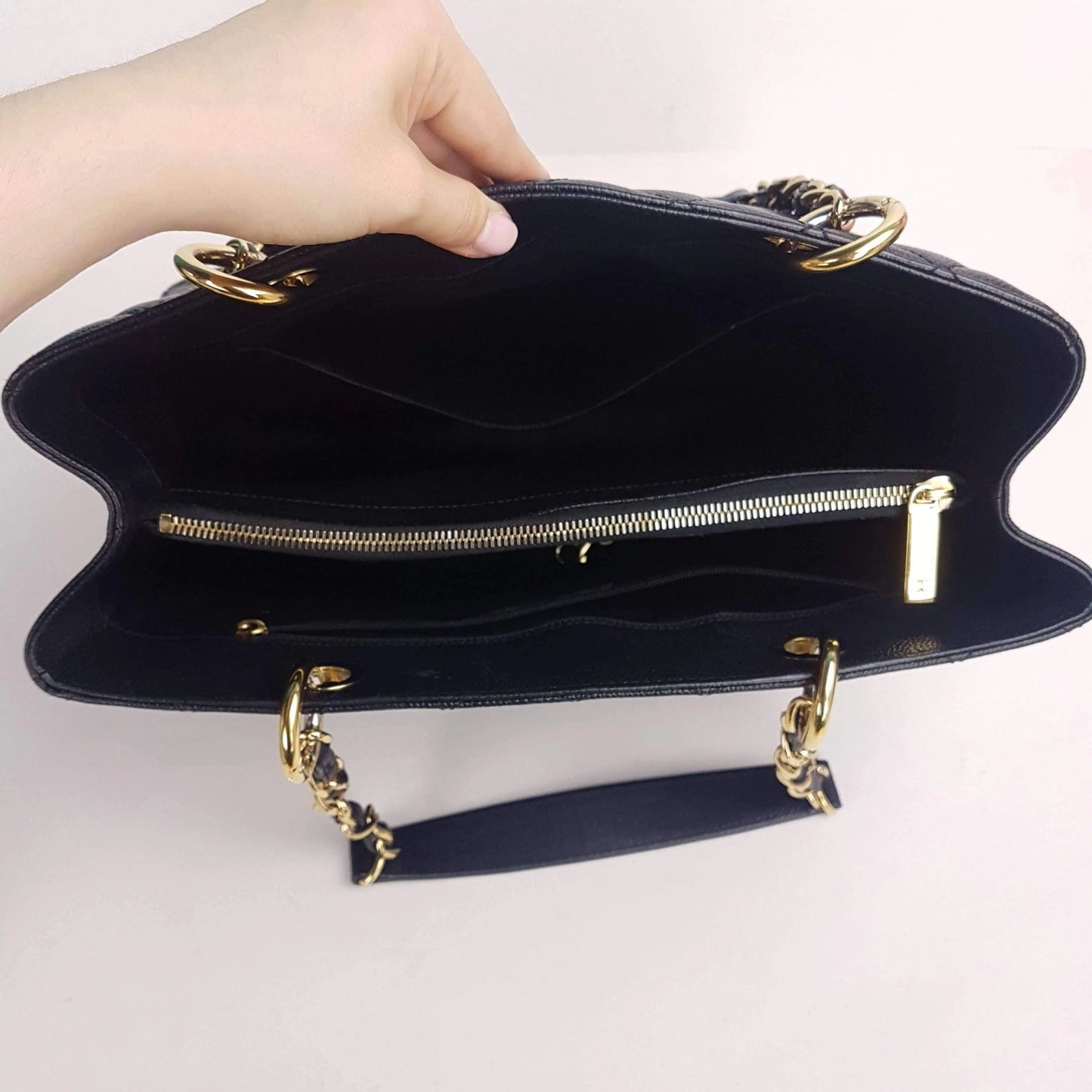 Chanel Chanel Caviar GST 13" Grand Shopping Tote Chain Shoulder Bag Black LVBagaholic
