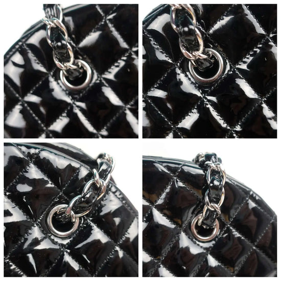 Chanel Chanel Large Mademoiselle Black Quilted Patent Leather Bag LVBagaholic