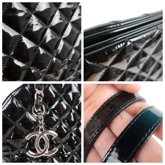 Chanel Chanel Large Mademoiselle Black Quilted Patent Leather Bag LVBagaholic