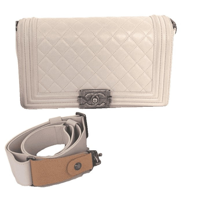 Chanel Medium Boy Bag Galuchat wide strap Orange Leather Exotic leather  ref174945  Joli Closet