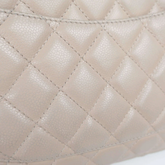 Load image into Gallery viewer, Chanel Chanel Single Flap Beige Caviar Jumbo bag LVBagaholic
