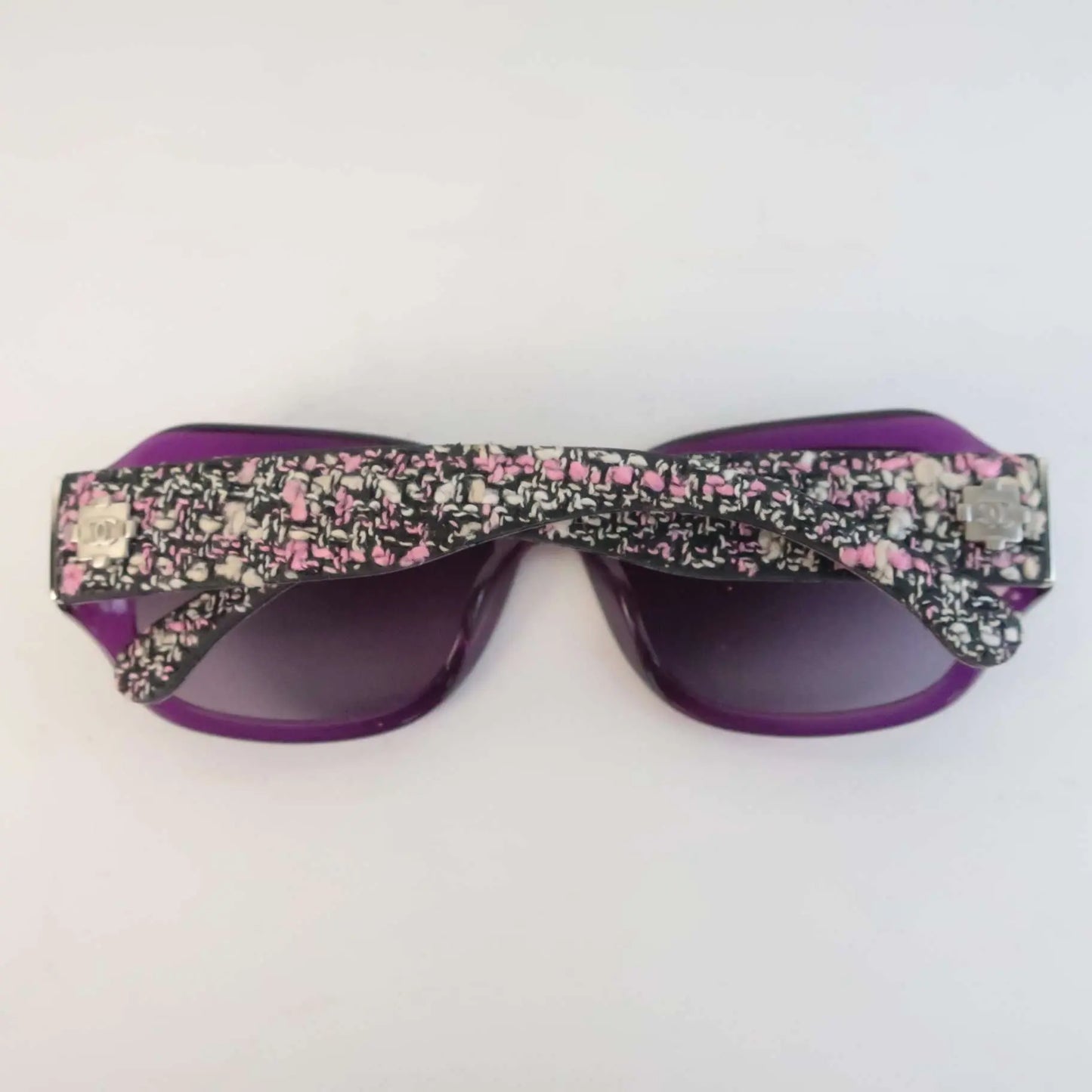 Chanel Chanel Tweed Purple/Pink Sunglasses LVBagaholic