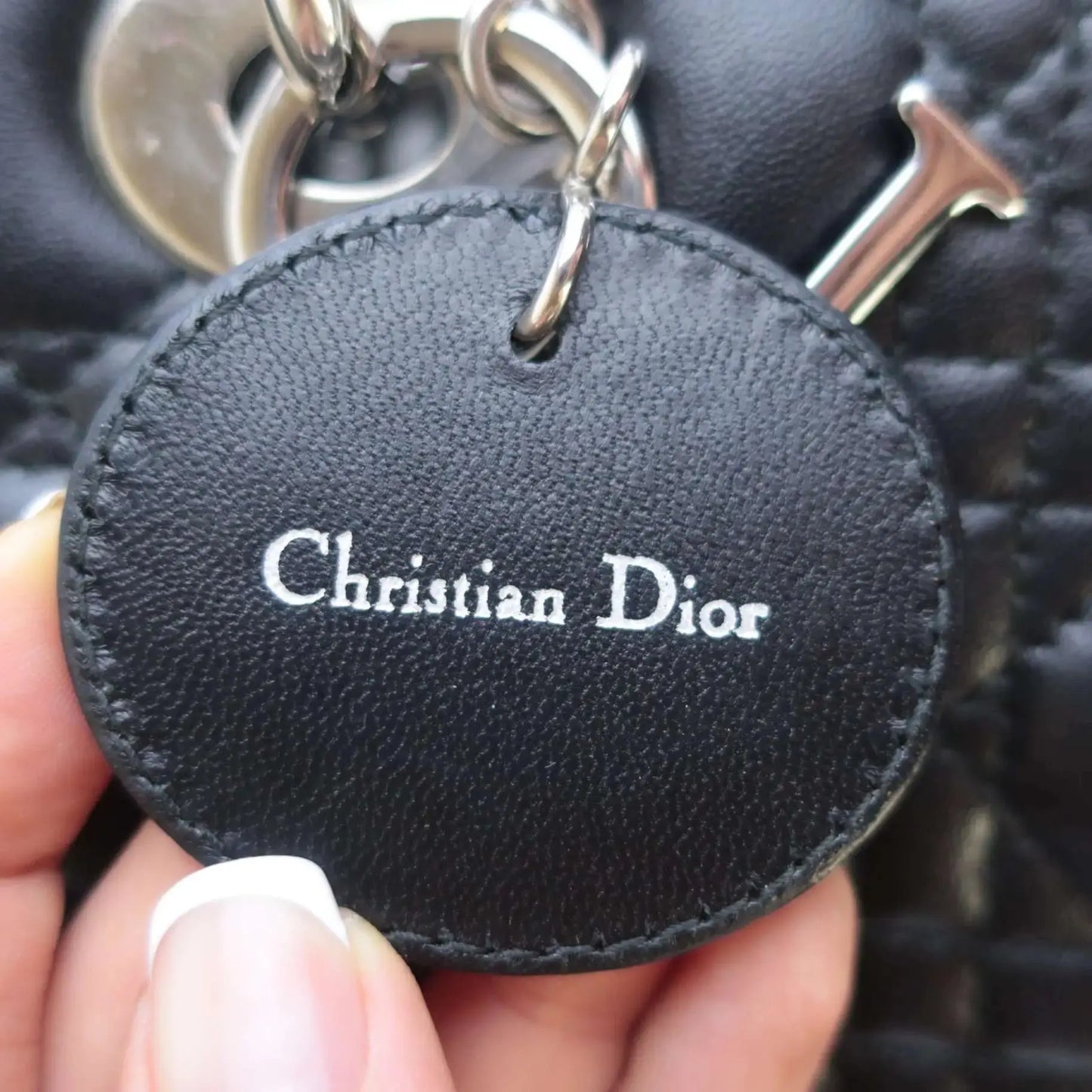 Dior Christian Dior Black Cannage Lambskin Large Lady Dior Shoulder Bag LVBagaholic