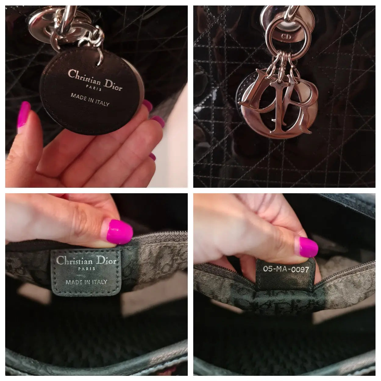Load image into Gallery viewer, Dior Christian Dior Black Cannage Patent Leather Large Lady Dior Bag (771) LVBagaholic
