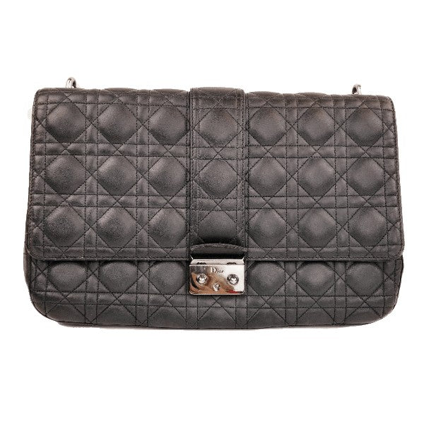 Dior Christian Dior Black Cannage Quilted Lambskin Leather Miss Dior Large Flap Bag LVBagaholic