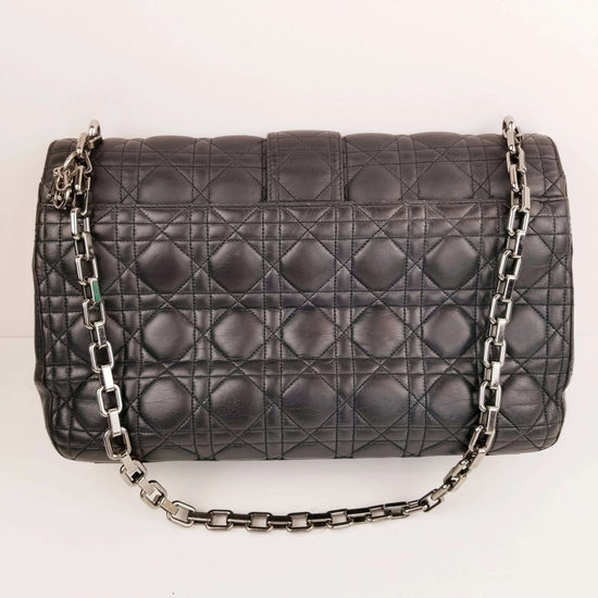 Dior Christian Dior Black Cannage Quilted Lambskin Leather Miss Dior Large Flap Bag LVBagaholic