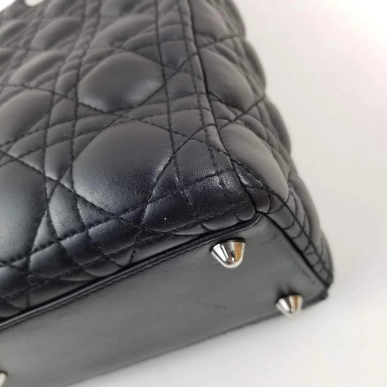 Dior Dior Lady Dior Large Black Lambskin Bag LVBagaholic