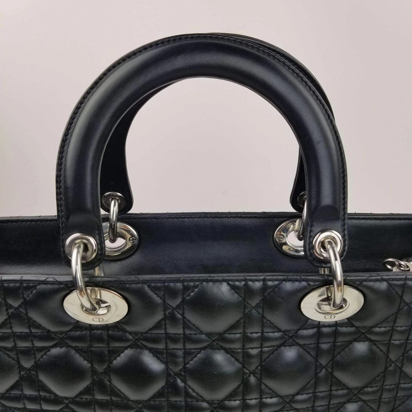 Cargar imagen en el visor de la galería, Dior Dior Lady Dior Large Black Lambskin Bag LVBagaholic
