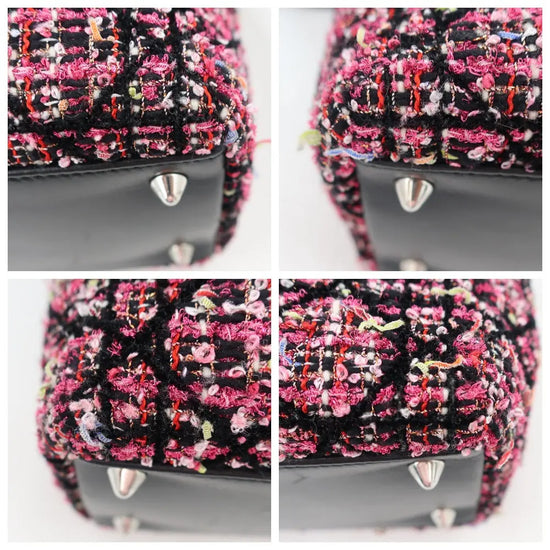 Load image into Gallery viewer, Dior Dior Lady Dior Pink/Black/Fuchsia Tweed Bag Medium 2011 Bag LVBagaholic
