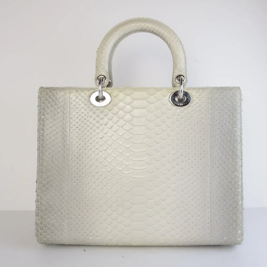 Dior Dior Limited Edition Beige Python Lady Dior Large Shoulder Bag LVBagaholic