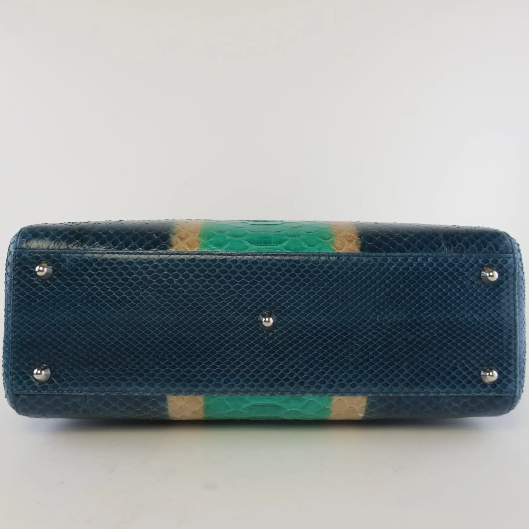 Dior Blue Python Lady Dior Large Shoulder Bag – Bagaholic