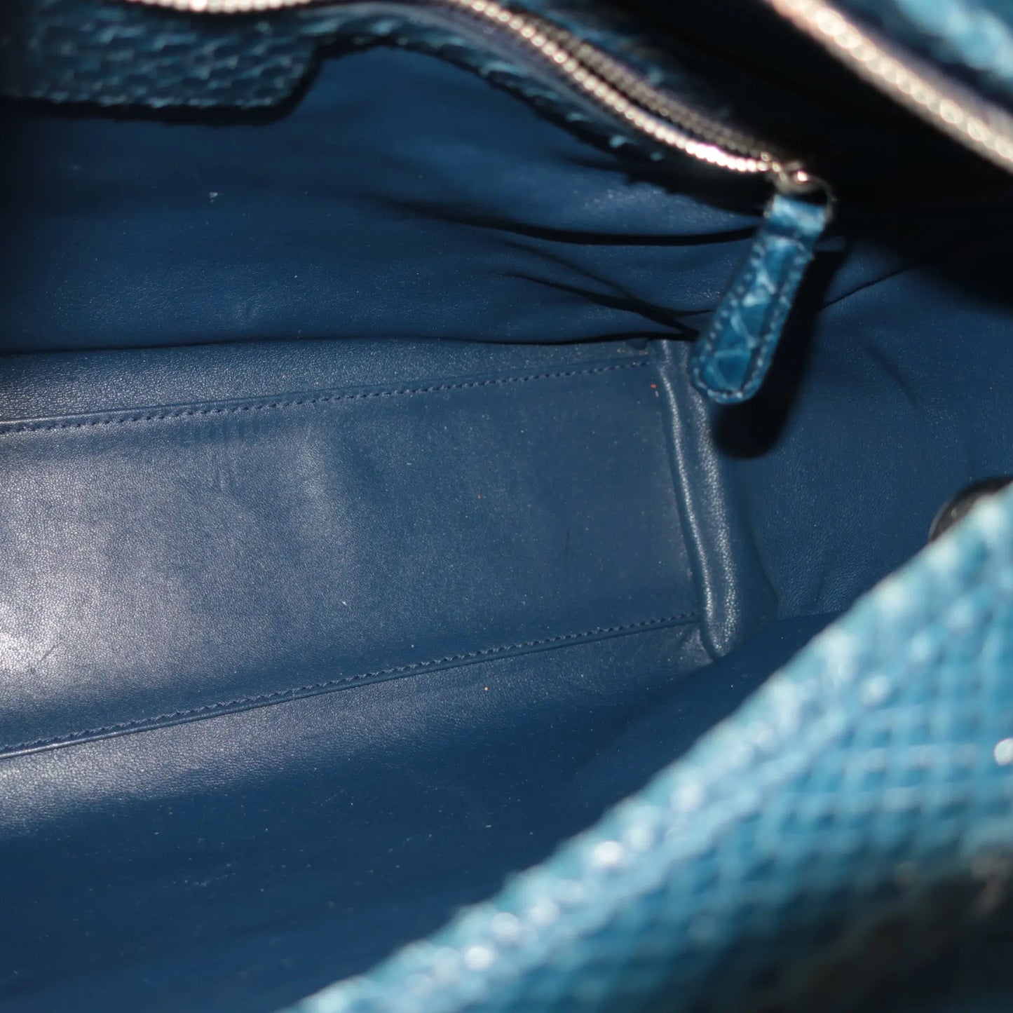 Load image into Gallery viewer, Dior Dior Limited Edition Blue Python Lady Dior Large Shoulder Bag LVBagaholic
