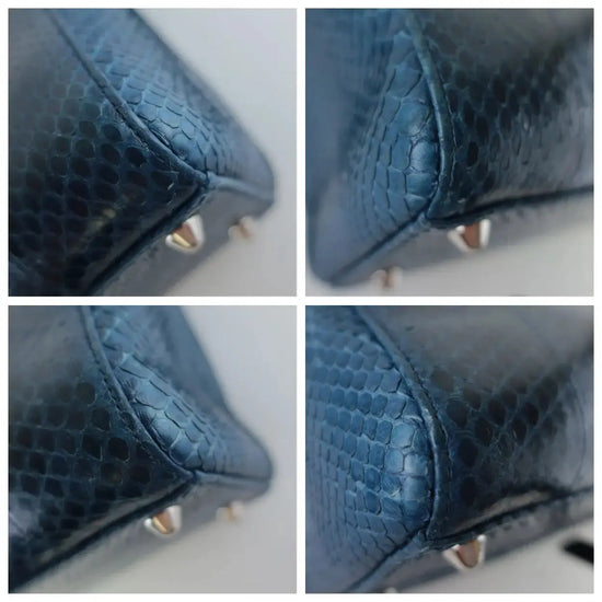 Dior Dior Limited Edition Blue Python Lady Dior Large Shoulder Bag LVBagaholic