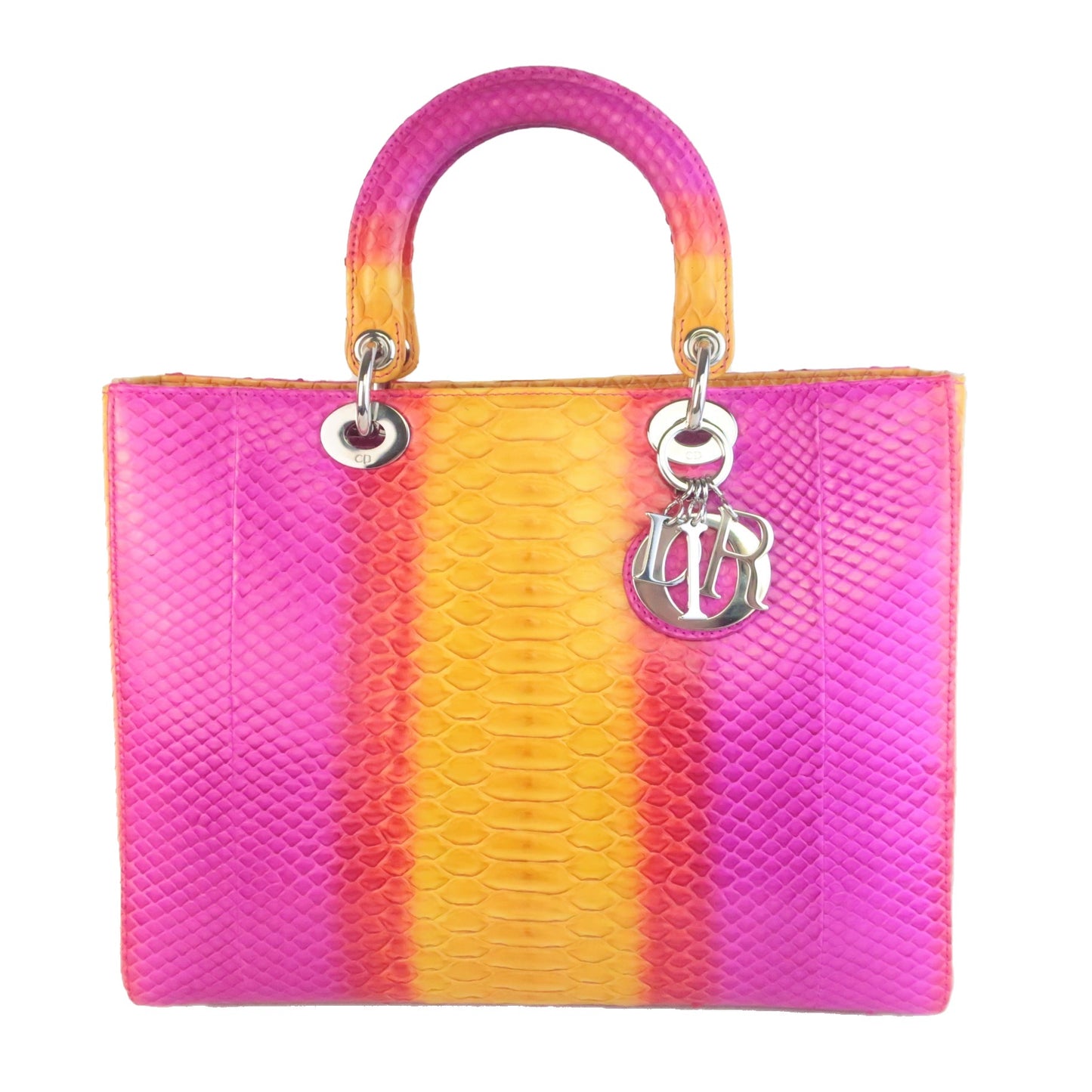 Pink Python Bags Dior Limited Edition Pink Python Lady Dior Large Shoulder Bag – Bagaholic