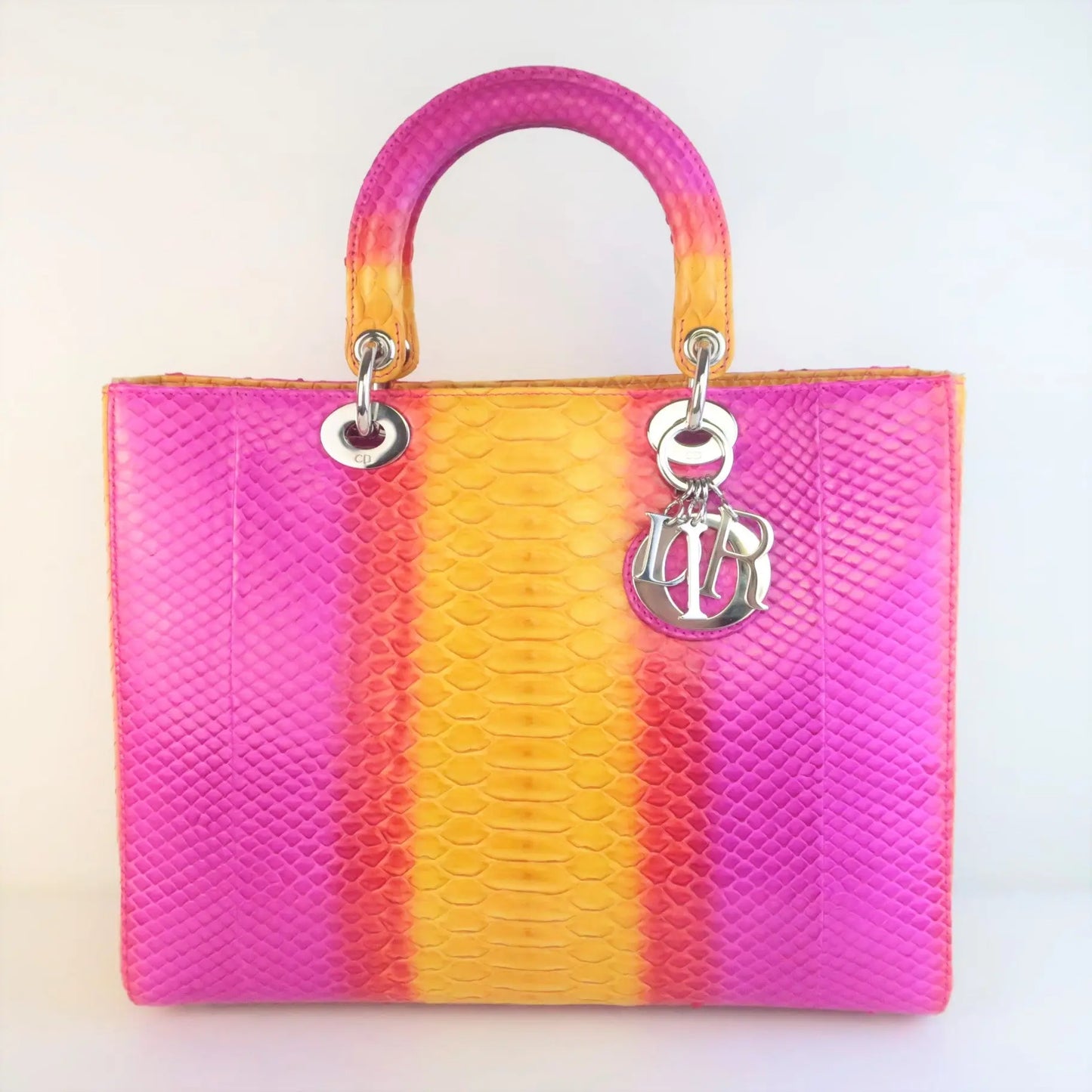 Dior Limited Edition Pink Python Lady Dior Large Shoulder Bag – Bagaholic