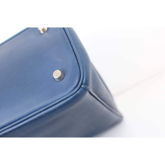 Dior Dior Navy Blue/Light Pink Satin-Finish Calfskin Leather Large Diorissimo Tote Bag LVBagaholic