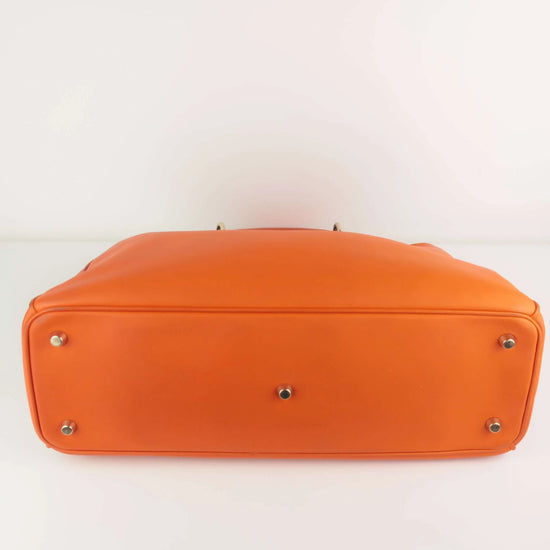 Dior Dior Orange Calfskin Leather Diorissimo Large Tote Bag LVBagaholic