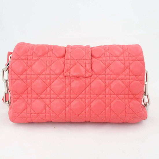 Dior Dior Pink Cannage Quilted Lambskin Leather New Lock Flap Bag LVBagaholic