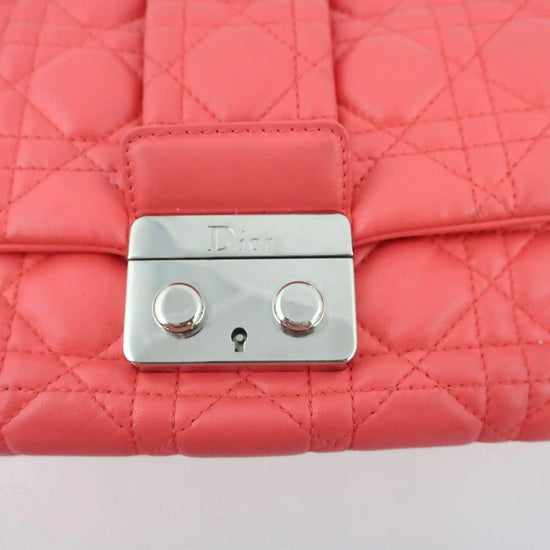 Dior Dior Pink Cannage Quilted Lambskin Leather New Lock Flap Bag LVBagaholic
