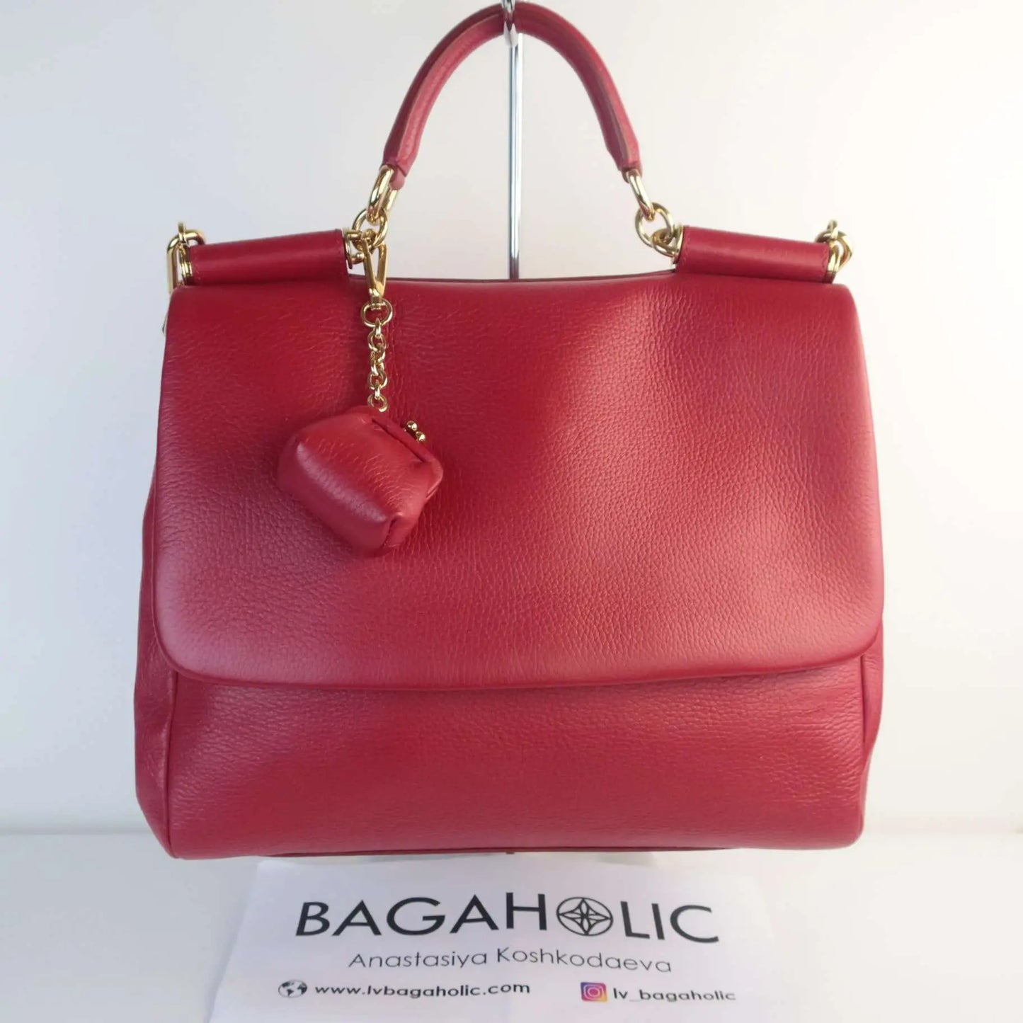 Dolce Gabbana Dolce Gabbana Red Leather Soft Miss Sicily Bag LVBagaholic