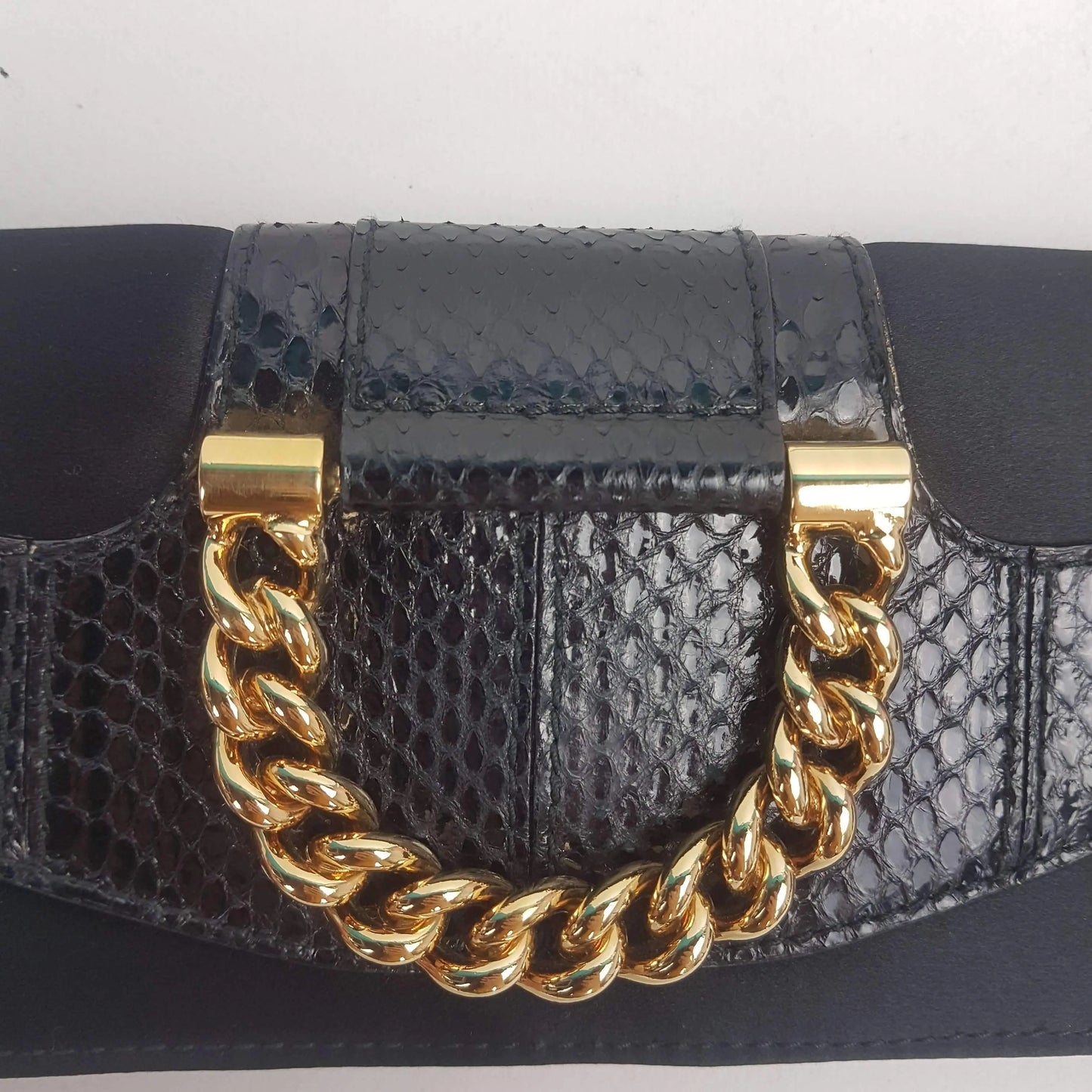 Dolce Gabbana Dolce Gabbana Vintage Satin Snakeskin Crossbody Bag LVBagaholic