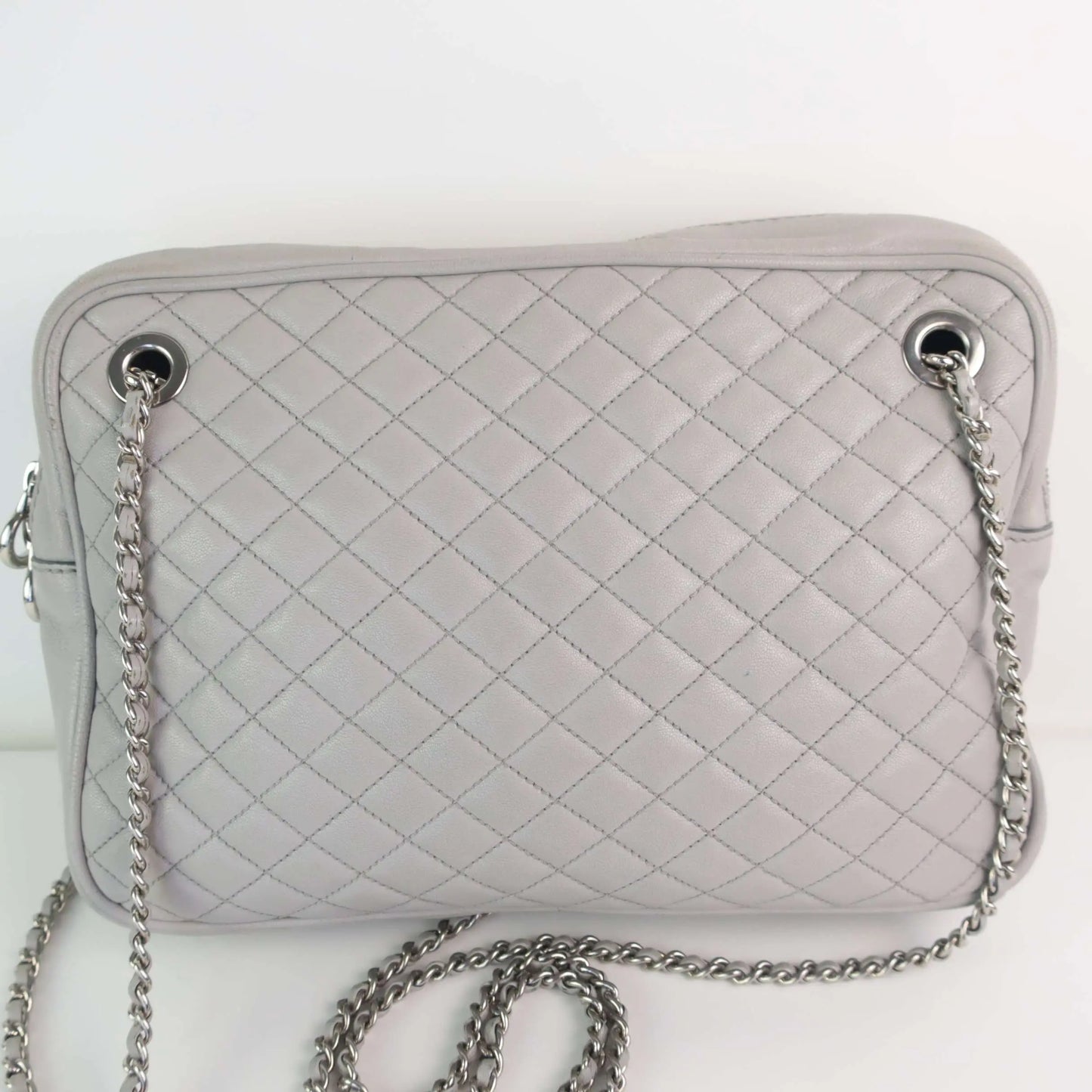 Load image into Gallery viewer, Dolce Gabbana Dolce &amp;amp; Gabbana Light Grey Quilted Lily Glam Leather Bag LVBagaholic
