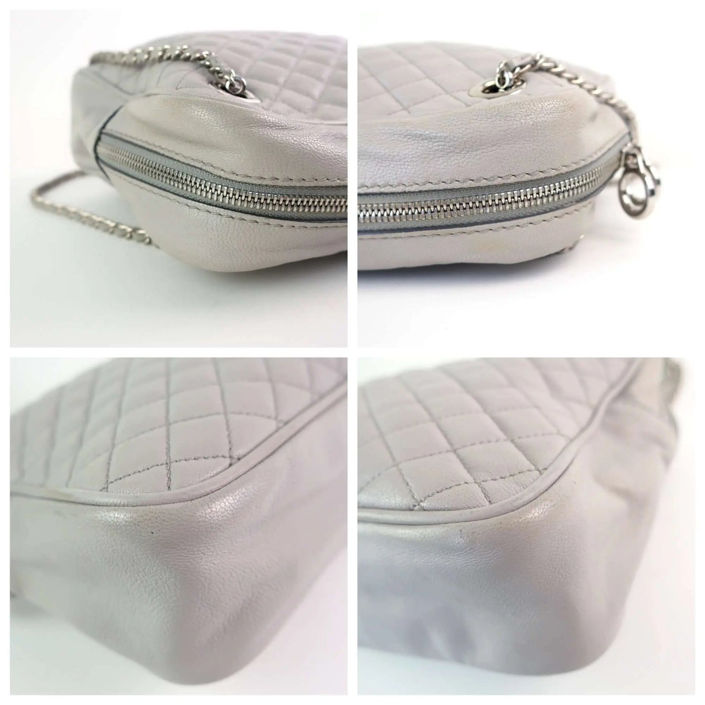 Load image into Gallery viewer, Dolce Gabbana Dolce &amp;amp; Gabbana Light Grey Quilted Lily Glam Leather Bag LVBagaholic
