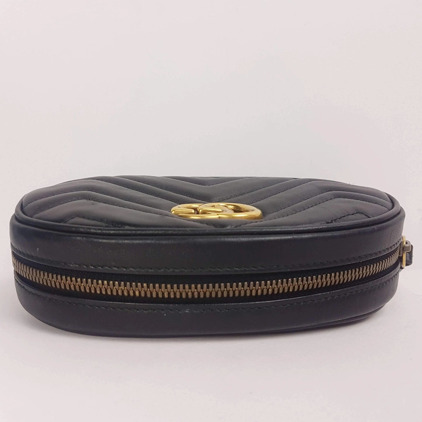 Load image into Gallery viewer, Gucci Gucci Black Quilted Leather GG Marmont Waist Belt Bag LVBagaholic
