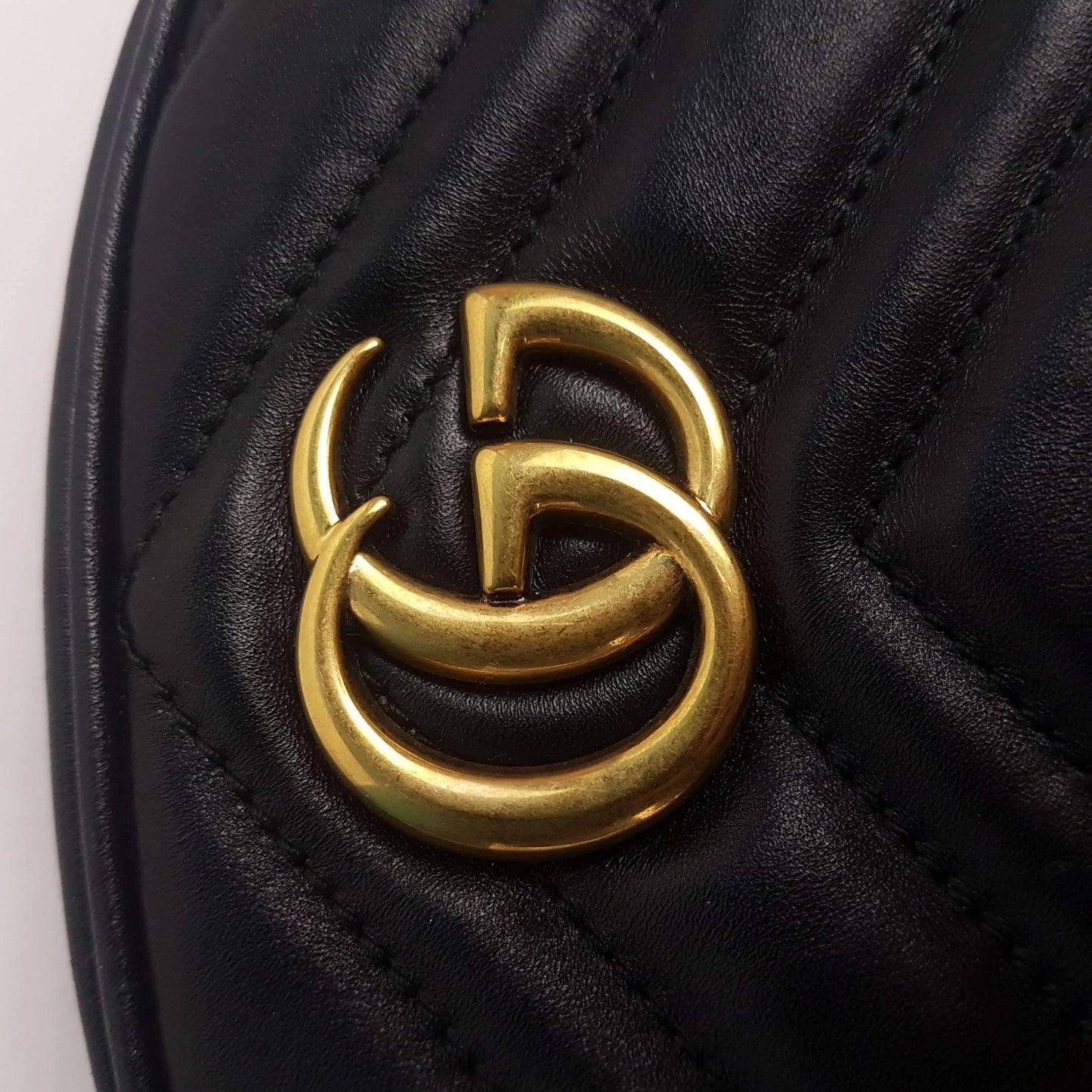 Gucci Gucci Black Quilted Leather GG Marmont Waist Belt Bag LVBagaholic