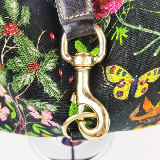 Load image into Gallery viewer, Gucci Gucci Flora Bouvier Hobo Medium Black Leather Bag with GHW LVBagaholic
